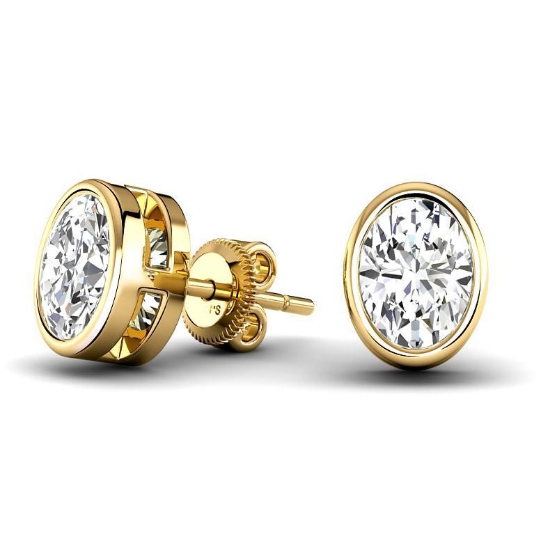 0.60 - 5.00 CT Oval Cut Lab Grown Diamonds - Stud Earrings - Primestyle.com