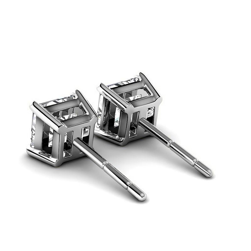 0.60-5.00 CT Princess Cut Lab Grown Diamonds - Stud Earrings - Primestyle.com