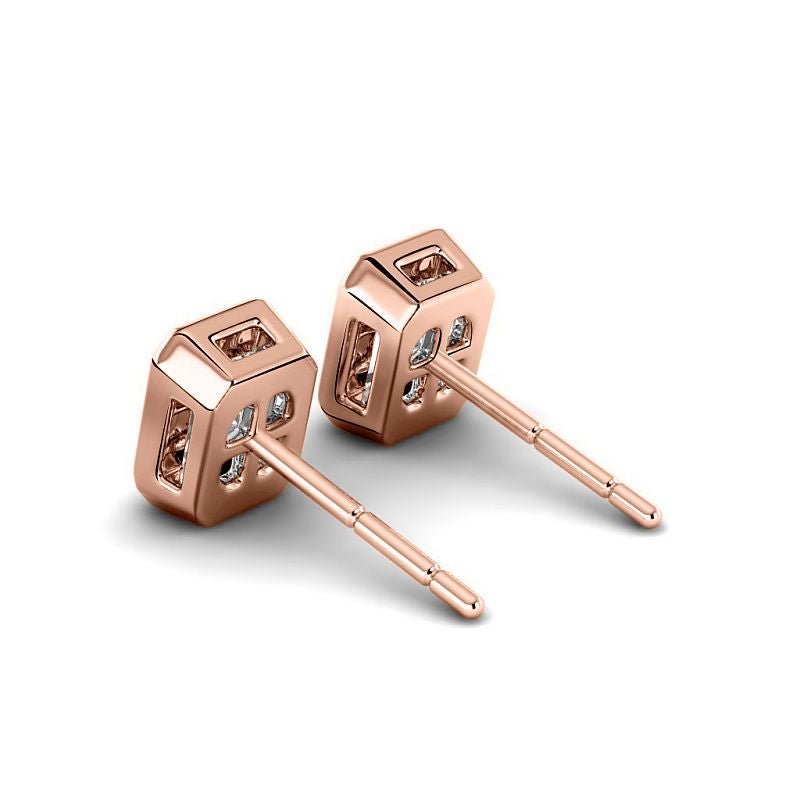 0.60-5.00 CT Radiant Cut Diamonds - Stud Earrings