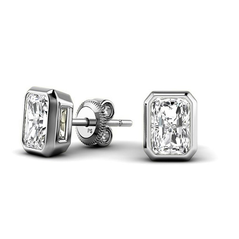 0.60-5.00 CT Radiant Cut Diamonds - Stud Earrings