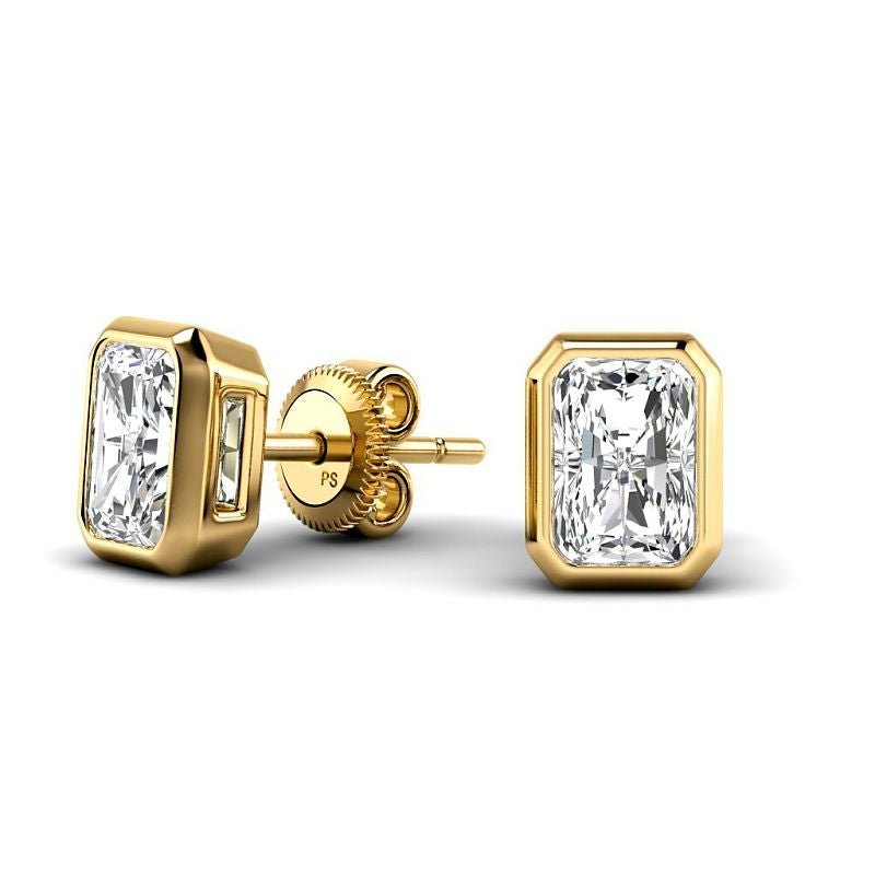 0.60-5.00 CT Radiant Cut Diamonds - Stud Earrings