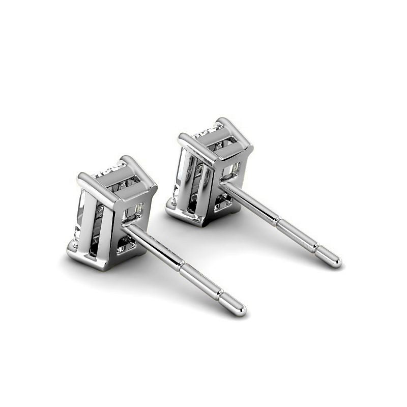 0.60-5.00 CT Radiant Cut Diamonds - Stud Earrings