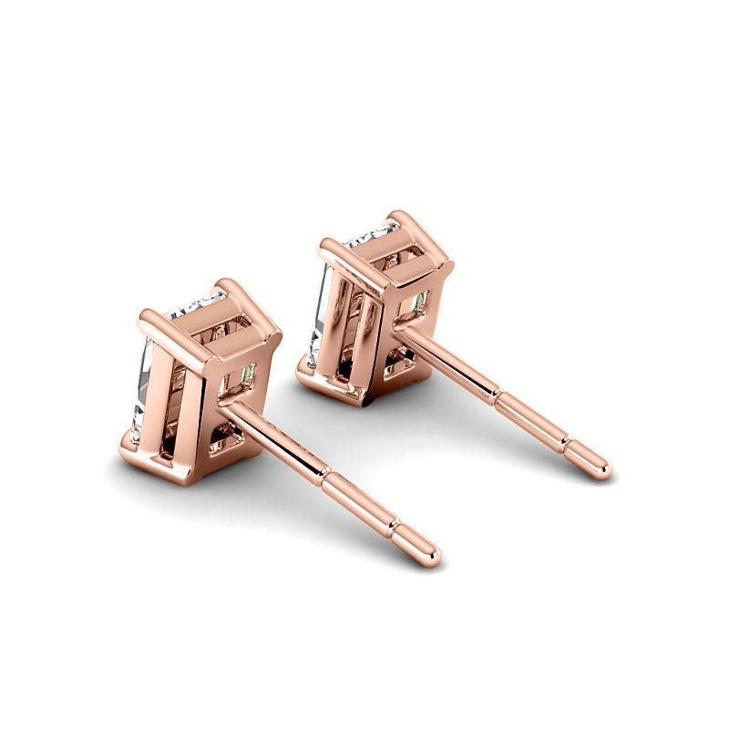 0.60-5.00 CT Radiant Cut Diamonds - Stud Earrings