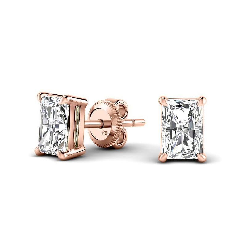 0.60 - 5.00 CT Radiant Cut Lab Grown Diamonds - Stud Earrings - Primestyle.com