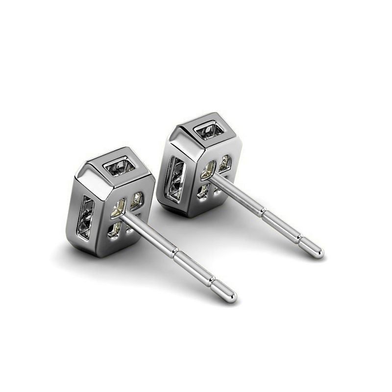 0.60-5.00 CT Radiant Cut Diamonds - Stud Earrings