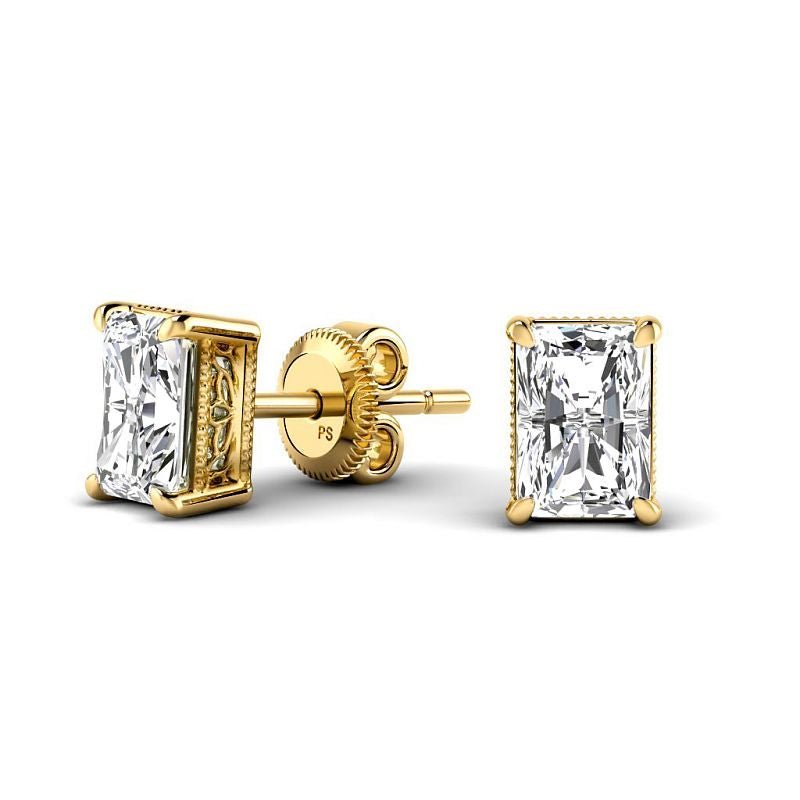 0.60 - 5.00 CT Radiant Cut Lab Grown Diamonds - Stud Earrings - Primestyle.com