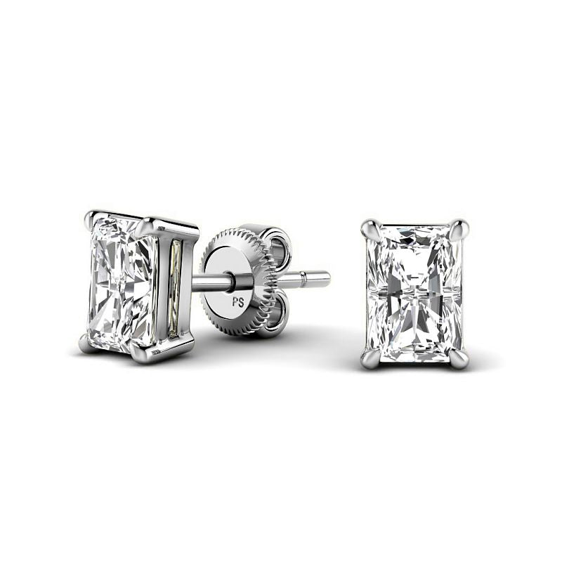 0.60-5.00 CT Radiant Cut Diamonds - Stud Earrings