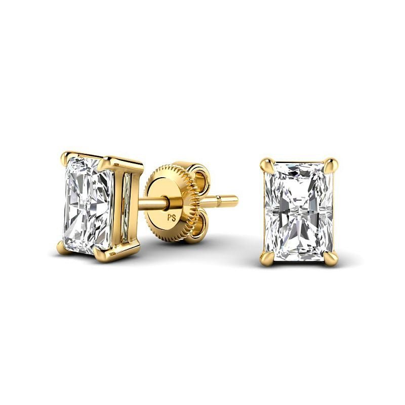 0.60-5.00 CT Radiant Cut Diamonds - Stud Earrings