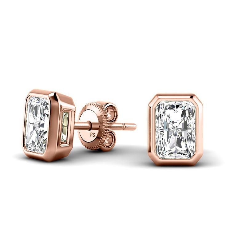 0.60-5.00 CT Radiant Cut Diamonds - Stud Earrings