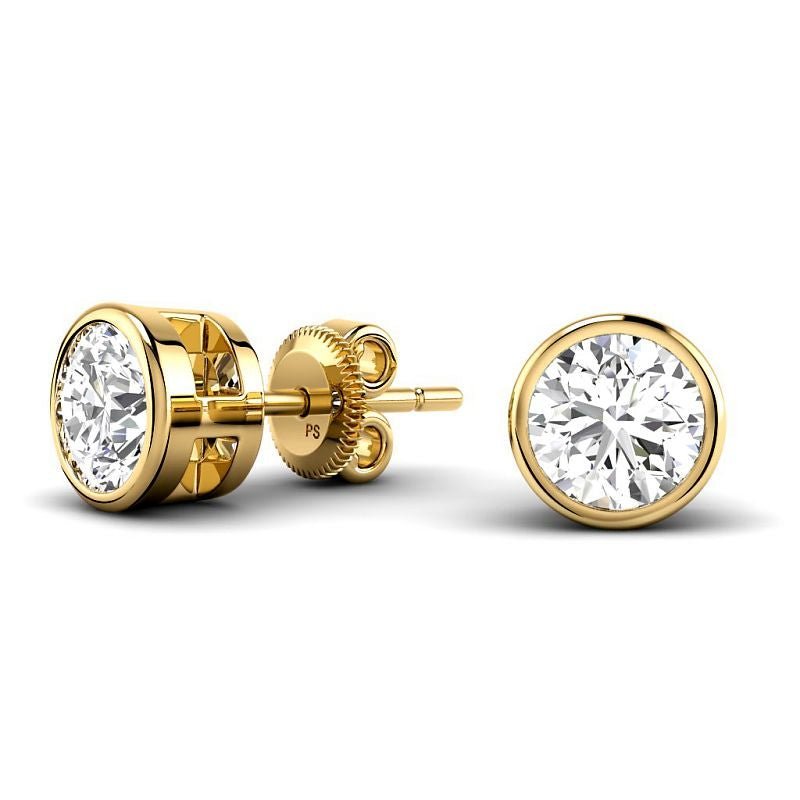 0.60 - 5.00 CT Round Cut Lab Grown Diamonds - Stud Earrings - Primestyle.com