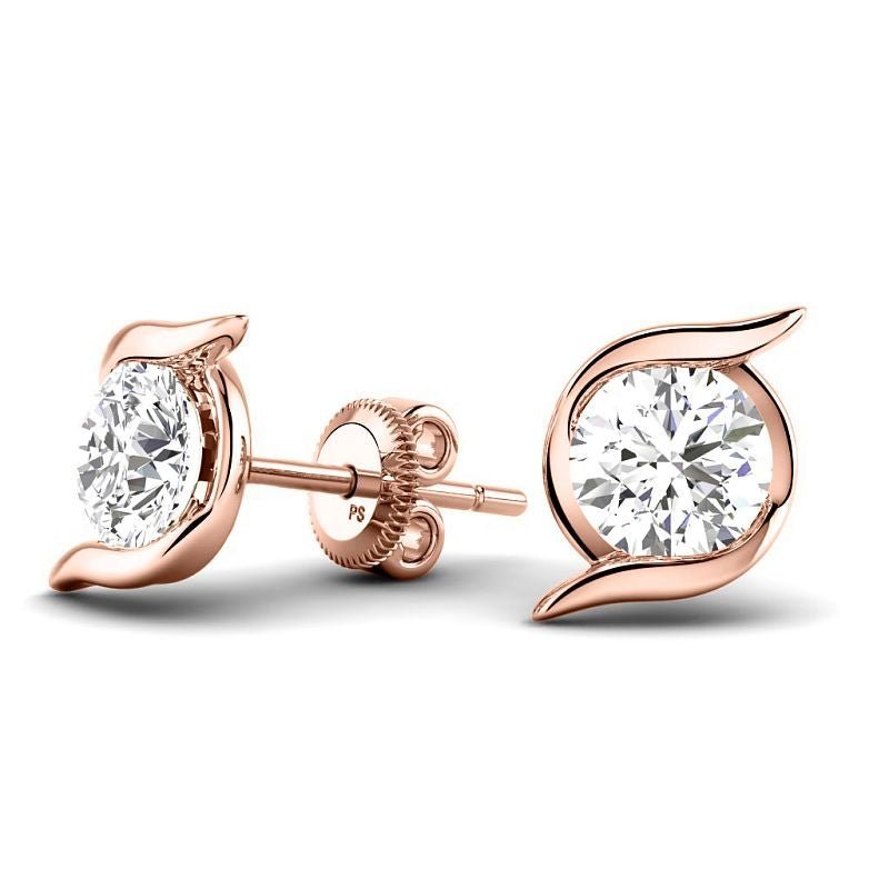 0.60 - 5.00 CT Round Cut Lab Grown Diamonds - Stud Earrings - Primestyle.com