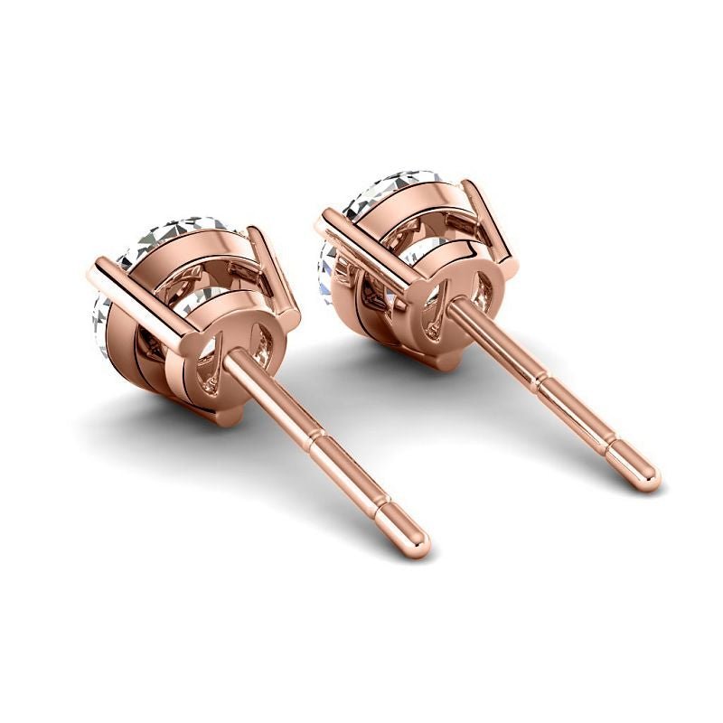 0.60-5.00 CT Round Cut Diamonds - Stud Earrings