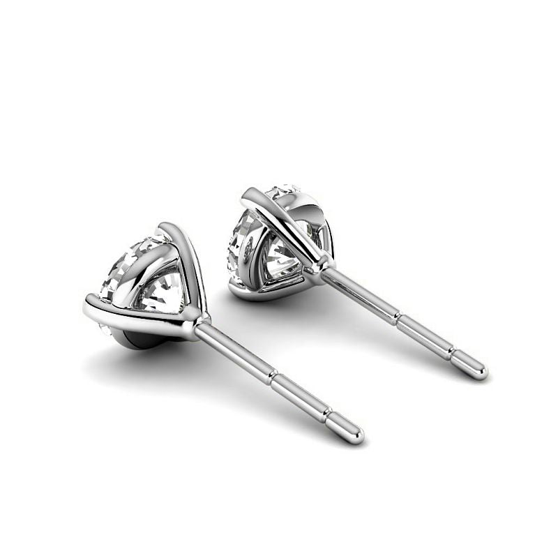0.60-5.00 CT Round Cut Diamonds - Stud Earrings