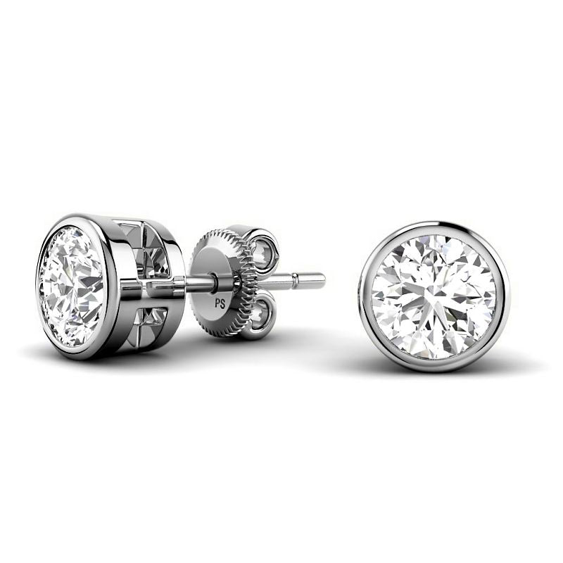 0.60-5.00 CT Round Cut Lab Grown Diamonds - Stud Earrings - Primestyle.com