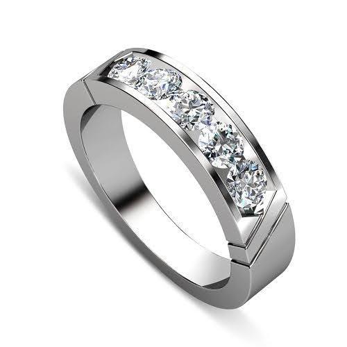 0.60 CT Round Cut Natural Diamonds - Mens Wedding Bands
