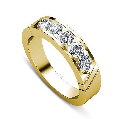 0.60 CT Round Cut Natural Diamonds - Mens Wedding Bands