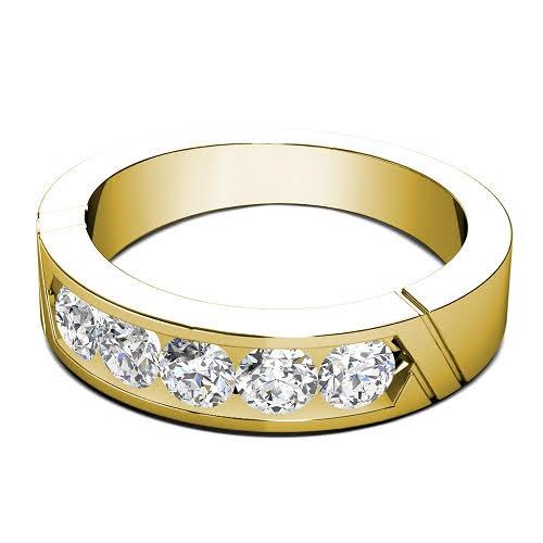 0.60 CT Round Cut Diamonds - Mens Wedding Band - Primestyle.com