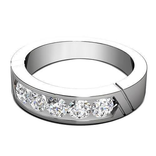 0.60 CT Round Cut Natural Diamonds - Mens Wedding Bands