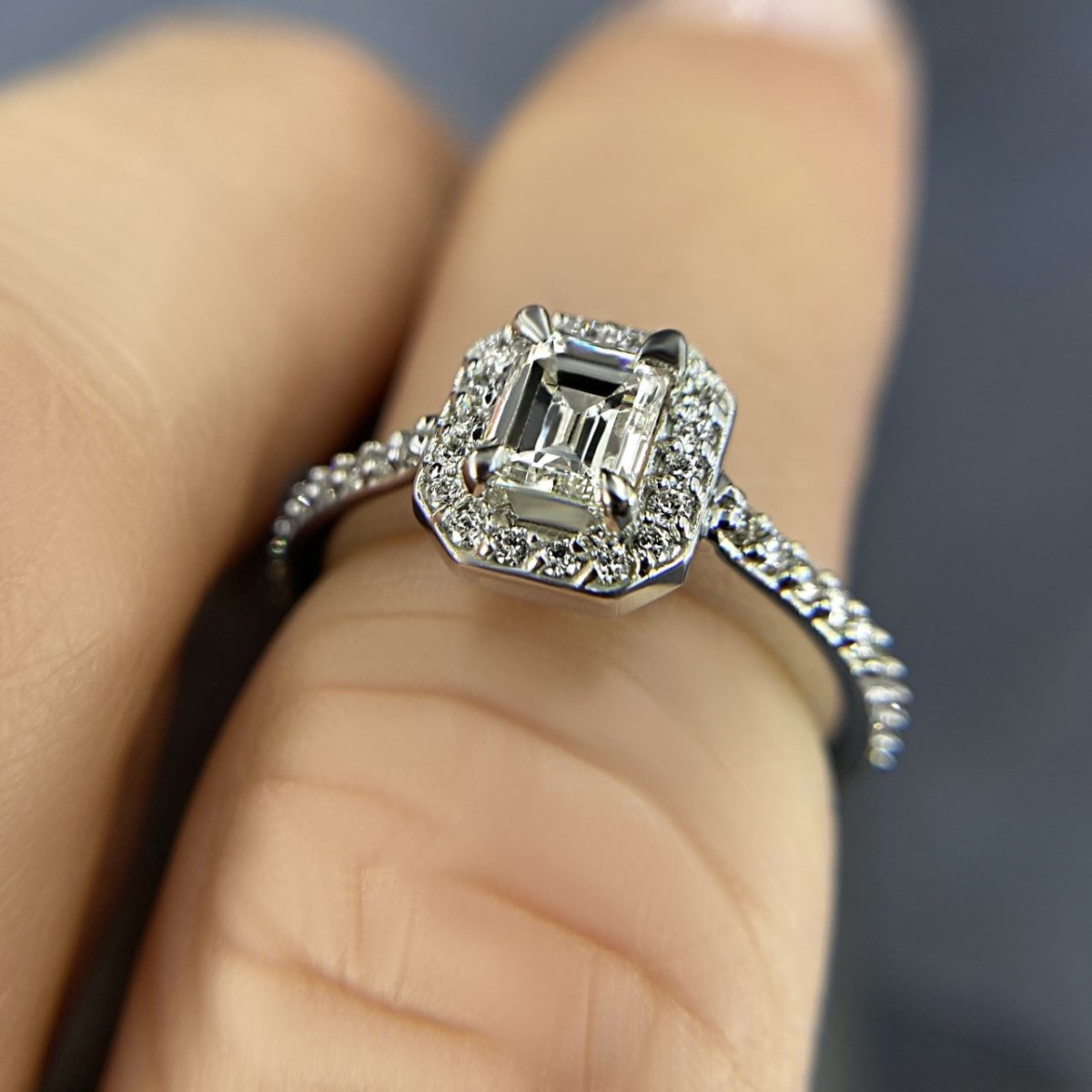 0.65-1.80 CT Round & Emerald Cut Diamonds - Engagement Ring - Primestyle.com