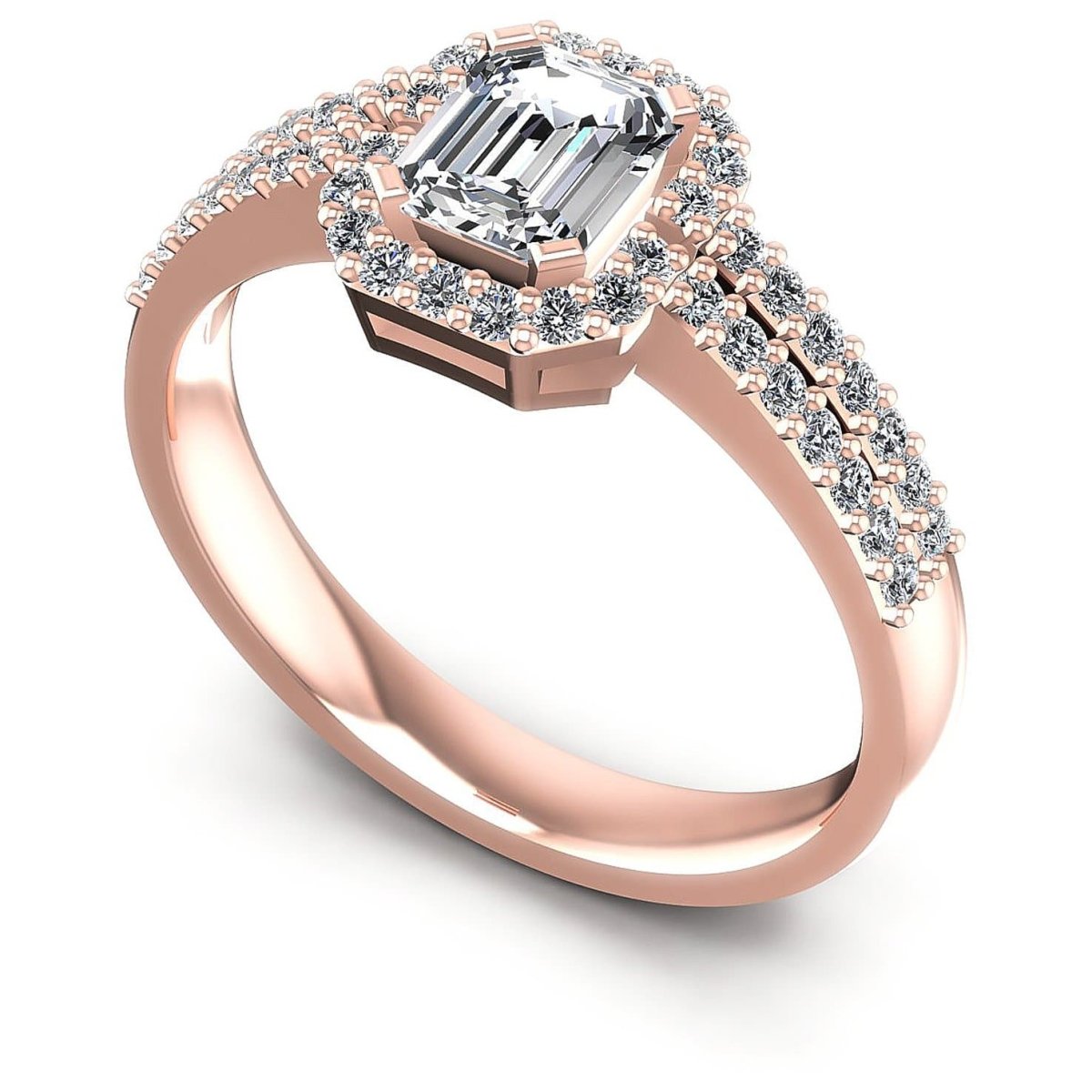 0.65-1.80 CT Round & Emerald Cut Diamonds - Halo Ring - Primestyle.com
