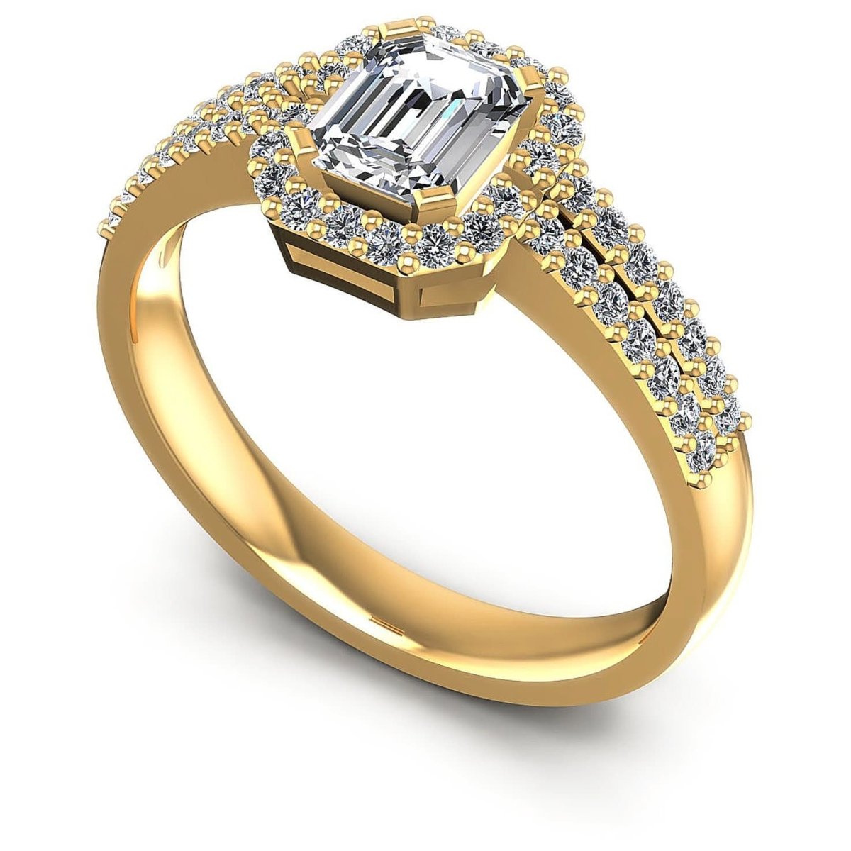 0.65-1.80 CT Round & Emerald Cut Diamonds - Halo Ring - Primestyle.com