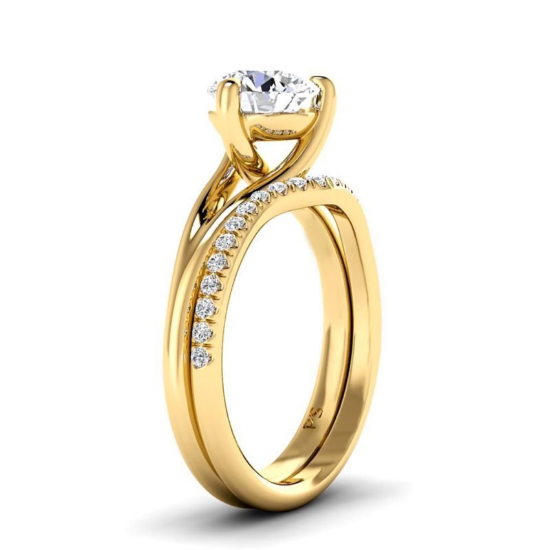 0.65-6.15 CT Round Cut Diamonds - Bridal Set