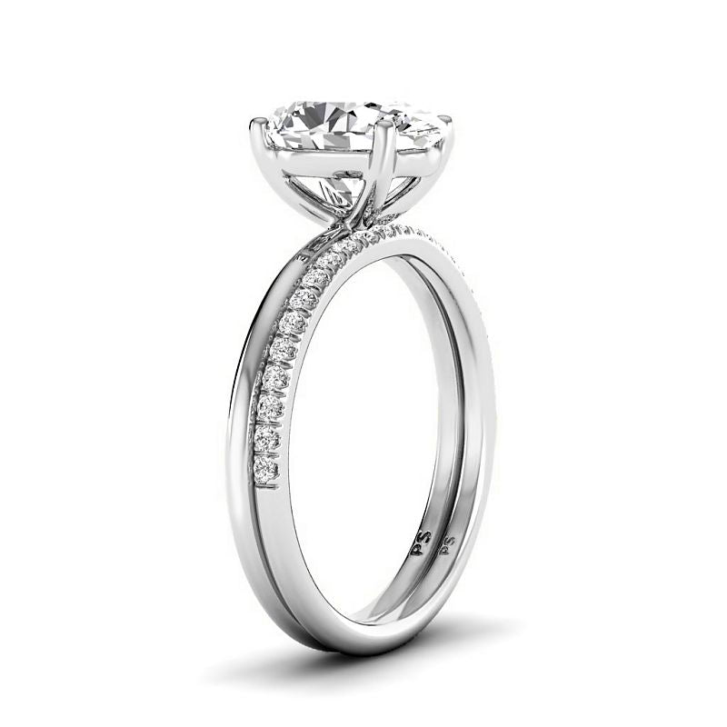 0.65-3.15 CT Round & Oval Cut Lab Grown Diamonds - Bridal Set - Primestyle.com