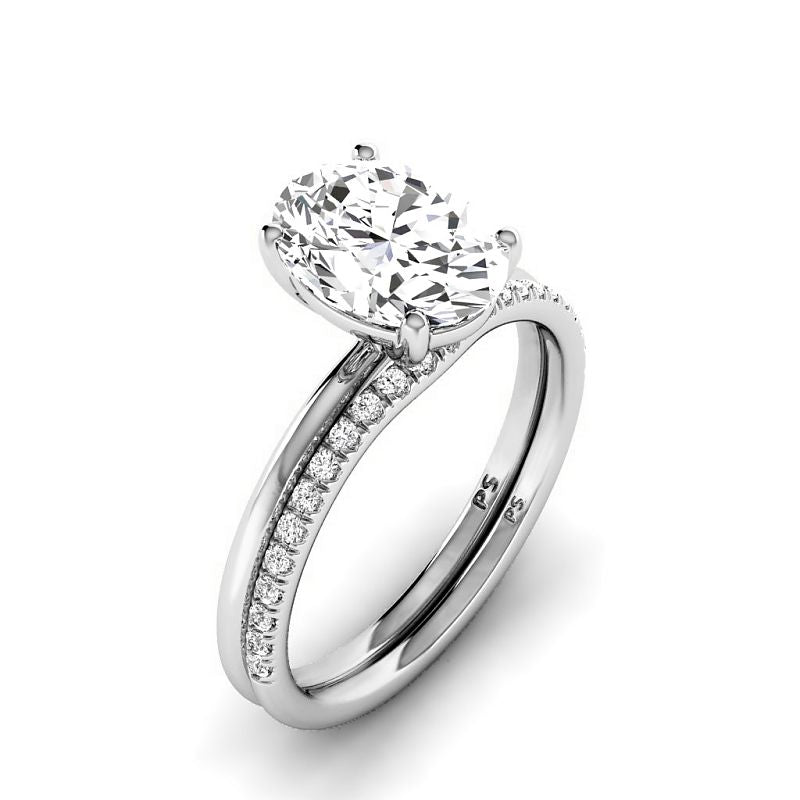 0.65-3.15 CT Round & Oval Cut Lab Grown Diamonds - Bridal Set - Primestyle.com