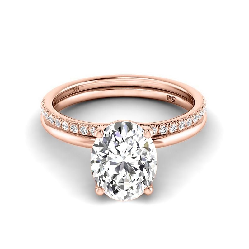 0.65-3.15 CT Round & Oval Cut Lab Grown Diamonds - Bridal Set - Primestyle.com