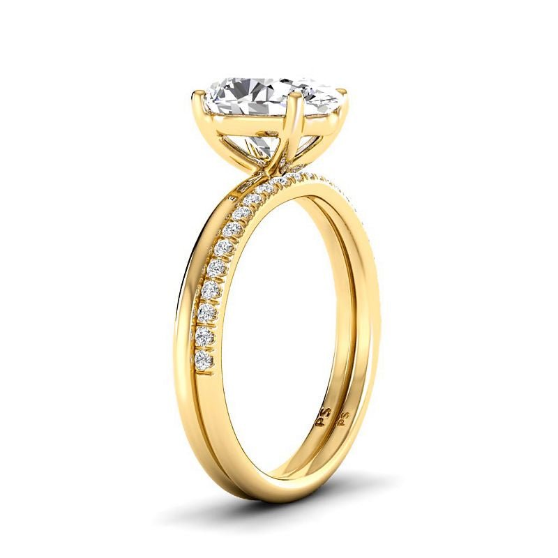 0.65-3.15 CT Round & Oval Cut Lab Grown Diamonds - Bridal Set - Primestyle.com