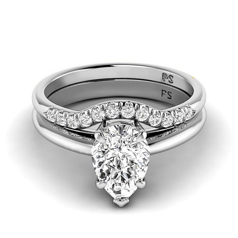 0.65-6.15 CT Pear & Round Cut Diamonds - Bridal Set