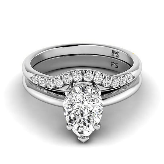 0.65-3.15 CT Round & Pear Cut Lab Grown Diamonds - Bridal Set
