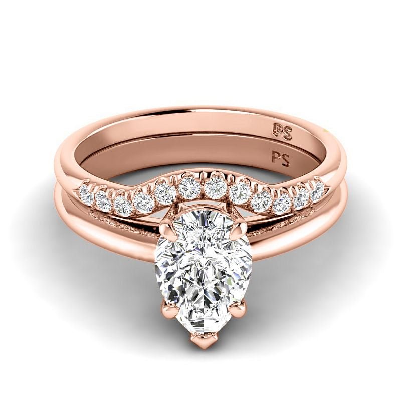 0.65-3.15 CT Round & Pear Cut Lab Grown Diamonds - Bridal Set - Primestyle.com