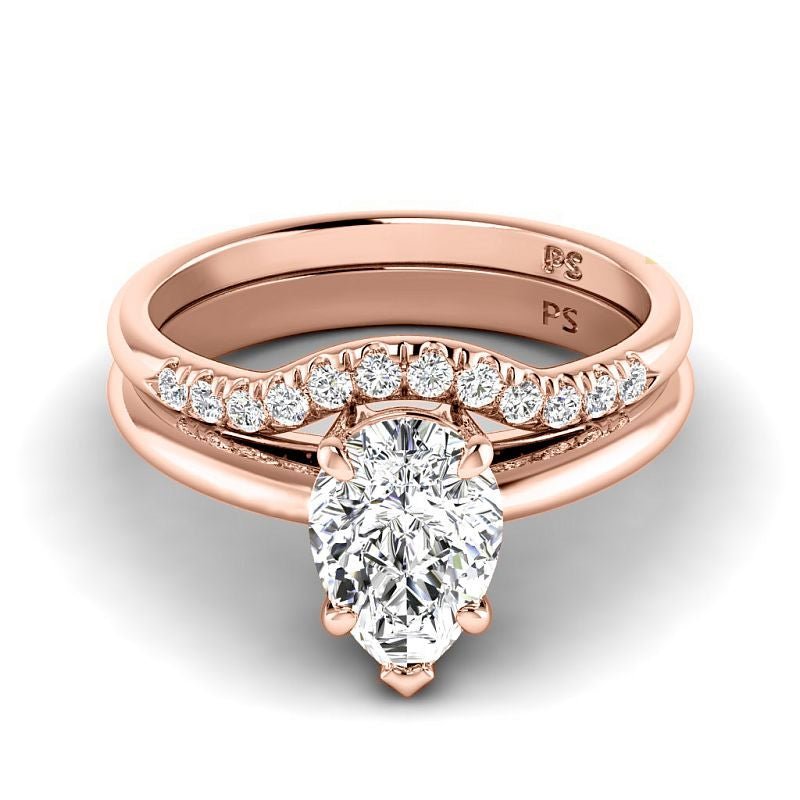 0.65 - 6.15 CT Pear & Round Cut Diamonds - Bridal Set - Primestyle.com