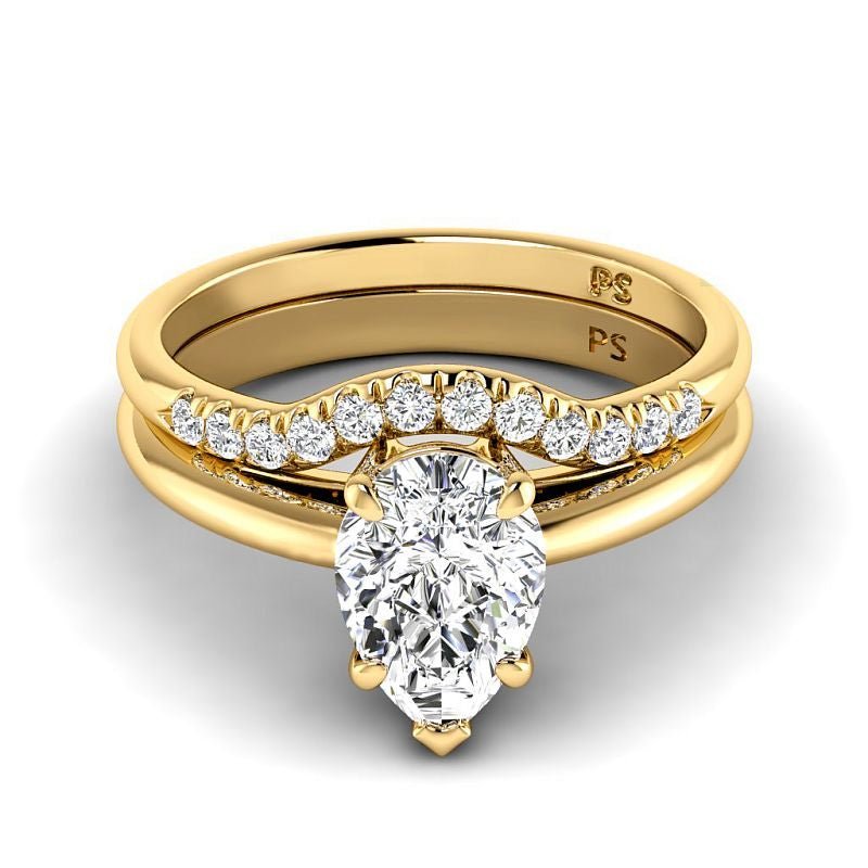 0.65 - 6.15 CT Pear & Round Cut Diamonds - Bridal Set - Primestyle.com