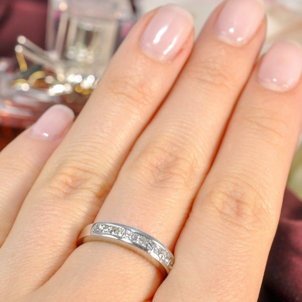 0.65 CT Princess Cut Natural Diamonds - Wedding Band