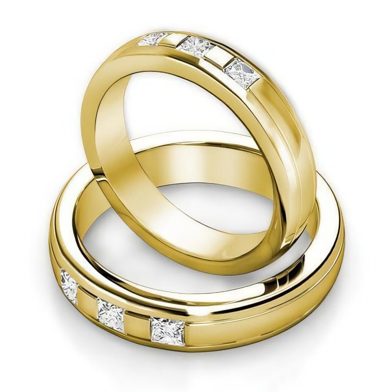 0.65 CT Princess Cut Natural Diamonds - Wedding Sets - Primestyle.com