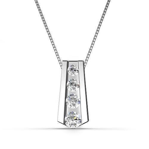 0.65 CT Round Cut Natural Diamonds - Diamond Pendants