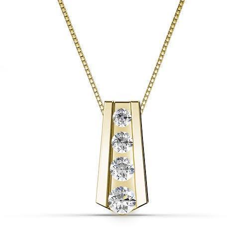 0.65 CT Round Cut Diamonds - Diamond Pendant - Primestyle.com