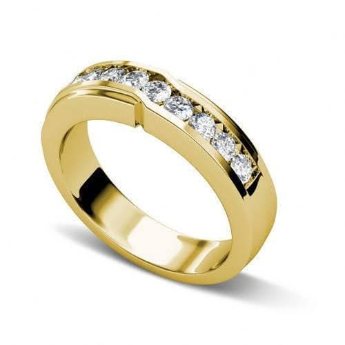 0.65 CT Round Cut Diamonds - Mens Wedding Band - Primestyle.com