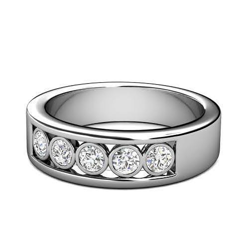 0.65 CT Round Cut Natural Diamonds - Mens Wedding Bands