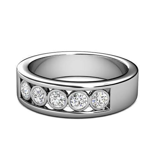 0.65 CT Round Cut Diamonds - Mens Wedding Band - Primestyle.com