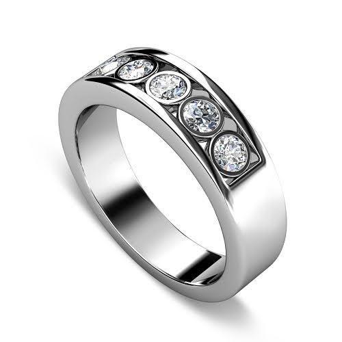 0.65 CT Round Cut Diamonds - Mens Wedding Band - Primestyle.com