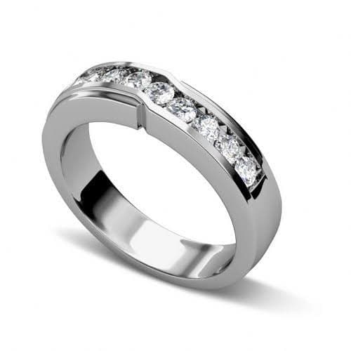 0.65 CT Round Cut Diamonds - Mens Wedding Band - Primestyle.com