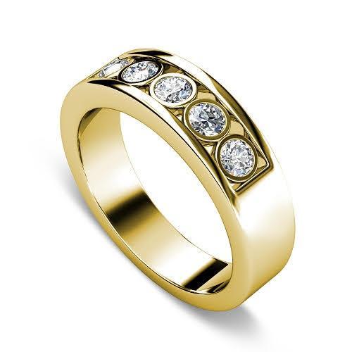 0.65 CT Round Cut Natural Diamonds - Mens Wedding Bands