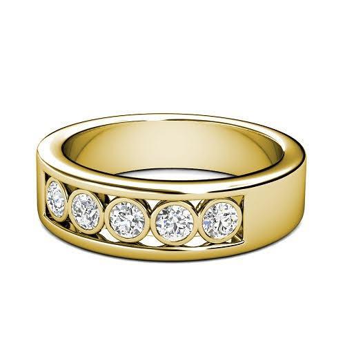 0.65 CT Round Cut Diamonds - Mens Wedding Band - Primestyle.com