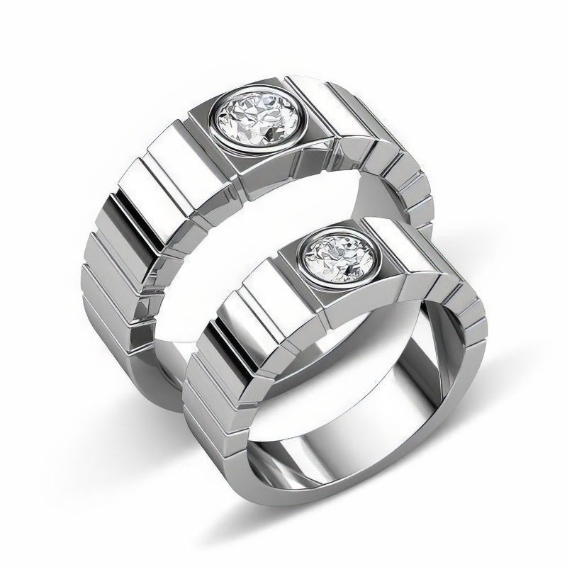 0.65 CT Round Cut Natural Diamonds - Wedding Sets