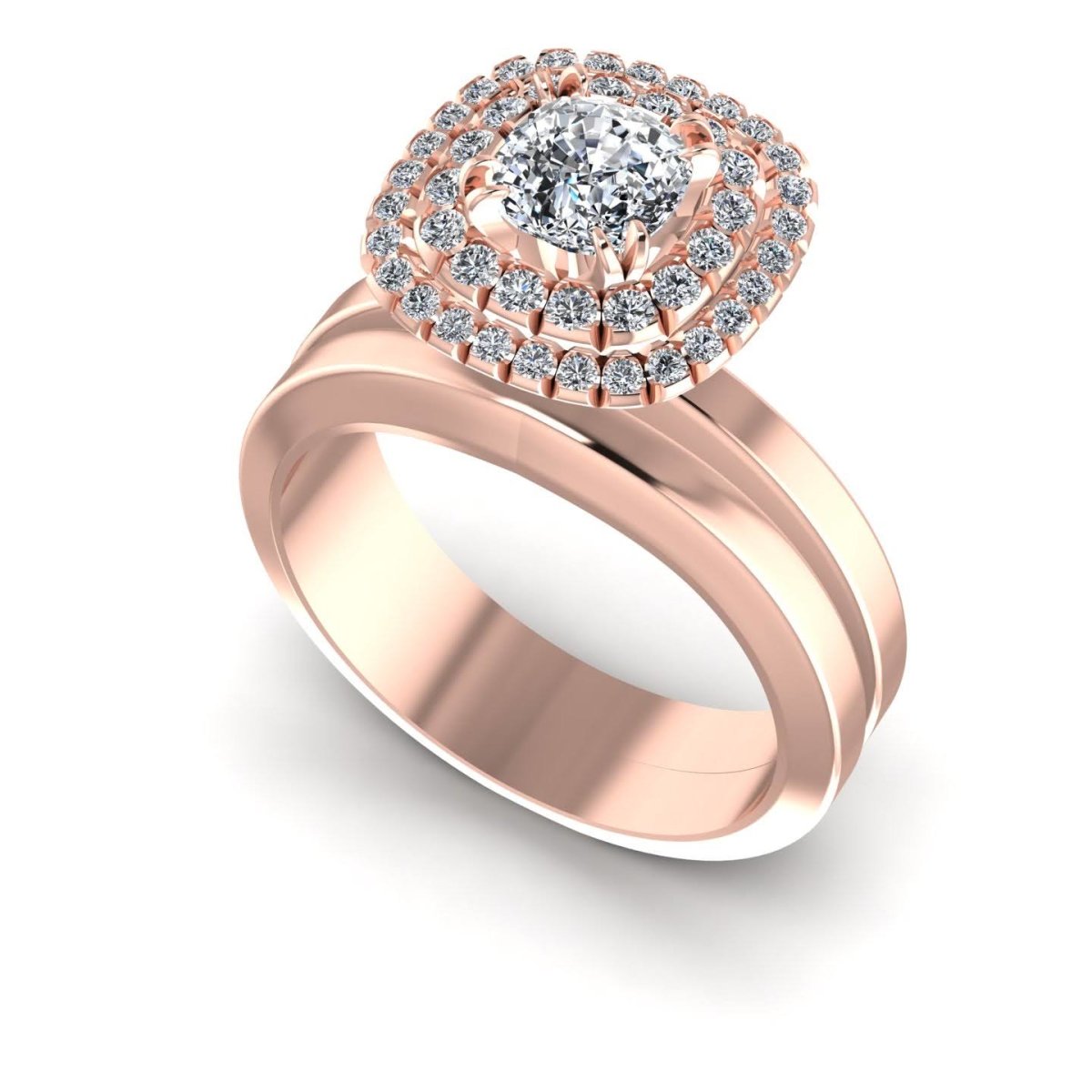 0.69-1.84 CT Round & Cushion Cut Diamonds - Bridal Set