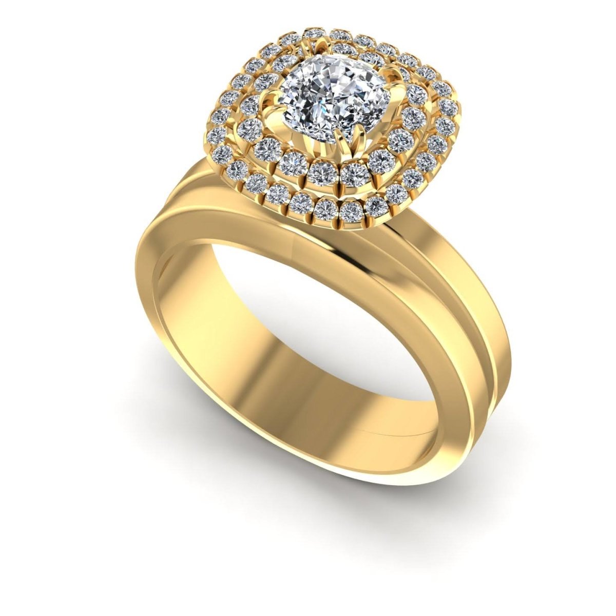 0.69-1.84 CT Round & Cushion Cut Diamonds - Bridal Set - Primestyle.com