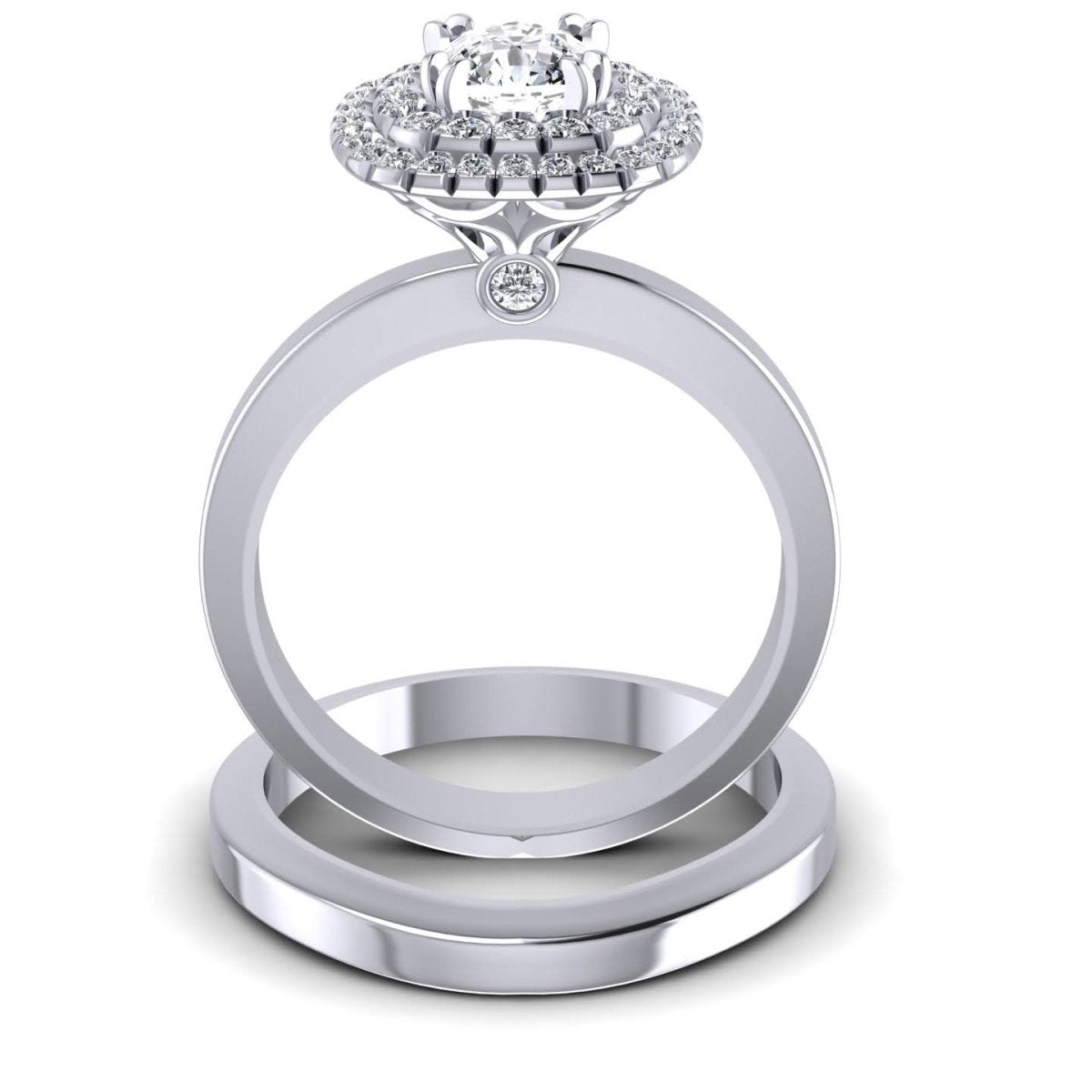 0.69-1.84 CT Round & Cushion Cut Diamonds - Bridal Set - Primestyle.com
